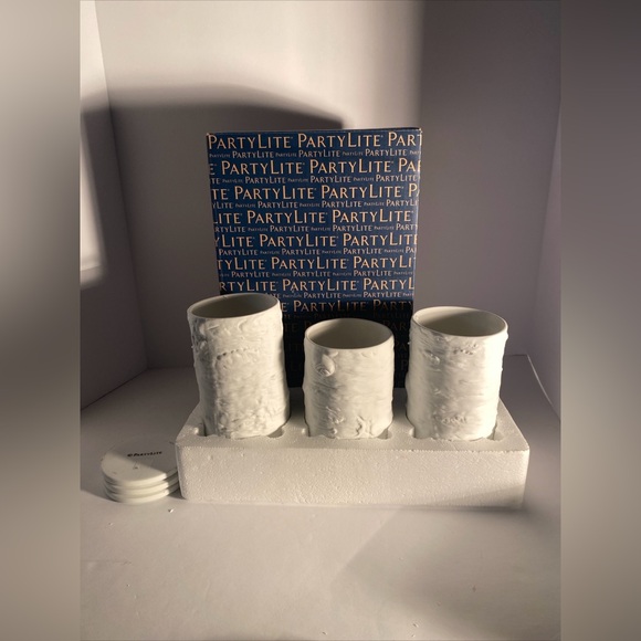 Partylite Candle Holder Faux White Birch Tealight Holder Trio P93093 - Picture 2 of 5